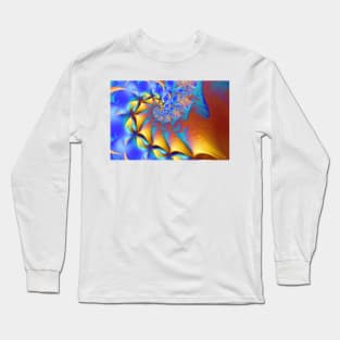 Waves and Fins Fractal Long Sleeve T-Shirt